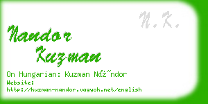nandor kuzman business card